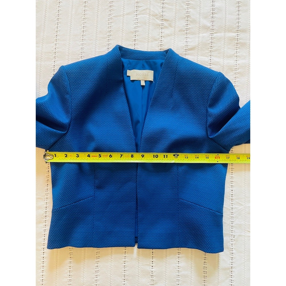 Hobbs London Mary Cropped Textured Boxy Blazer. Royal Blue. Size‎ 4. 3/4 Sleeve. - Picture 12 of 14